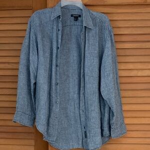 DKNY Men's Blue Gingham Shirt